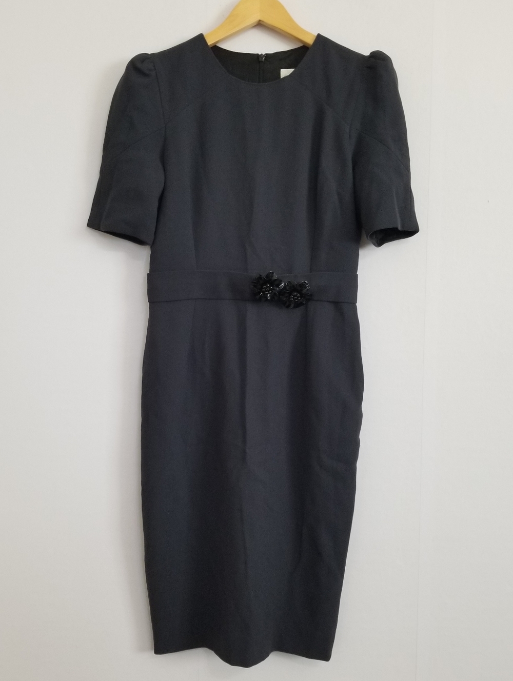 NWT GOAT 100% Wool Navy Wool Crepe Midi Dress Size 6